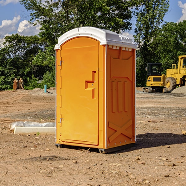 how often are the portable restrooms cleaned and serviced during a rental period in Towns County Georgia